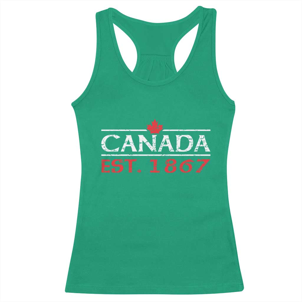 Canadian Maple Leaf Racerback Tank Top Canada Flag Vintage Retro Sport TS10 Irish Green Print Your Wear