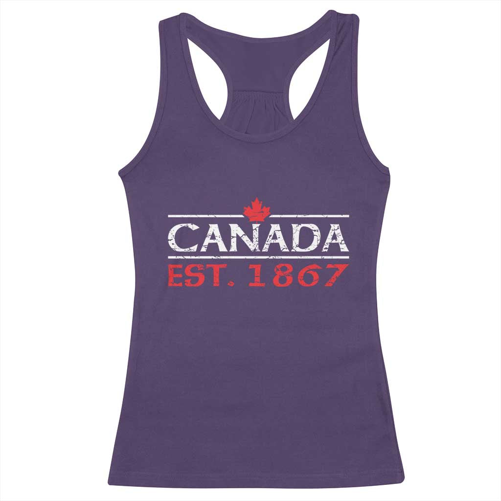 Canadian Maple Leaf Racerback Tank Top Canada Flag Vintage Retro Sport TS10 Purple Print Your Wear