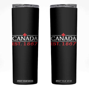 Canadian Maple Leaf Skinny Tumbler Canada Flag Vintage Retro Sport TS10 Black Print Your Wear