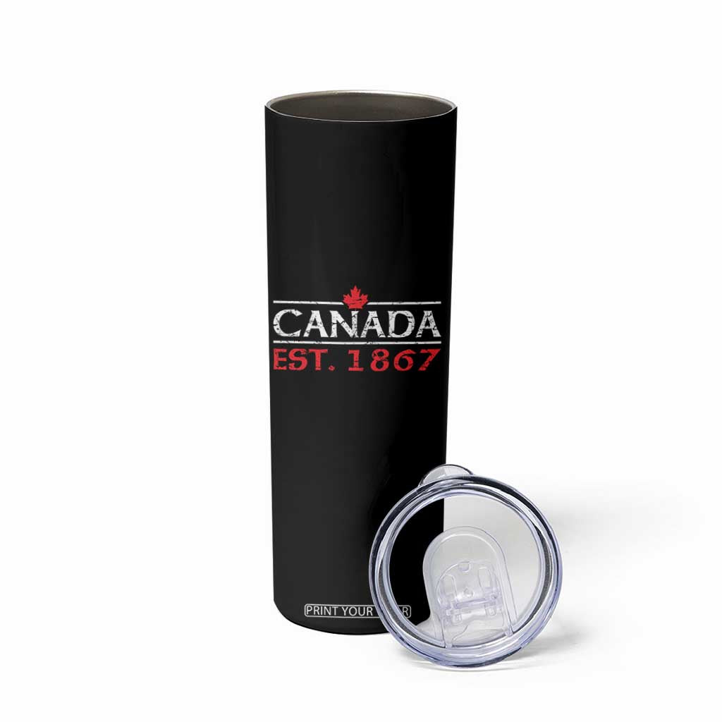 Canadian Maple Leaf Skinny Tumbler Canada Flag Vintage Retro Sport TS10 Print Your Wear