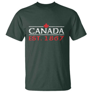 Canadian Maple Leaf T Shirt Canada Flag Vintage Retro Sport TS10 Dark Forest Green Print Your Wear