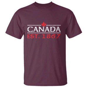 Canadian Maple Leaf T Shirt Canada Flag Vintage Retro Sport TS10 Maroon Print Your Wear