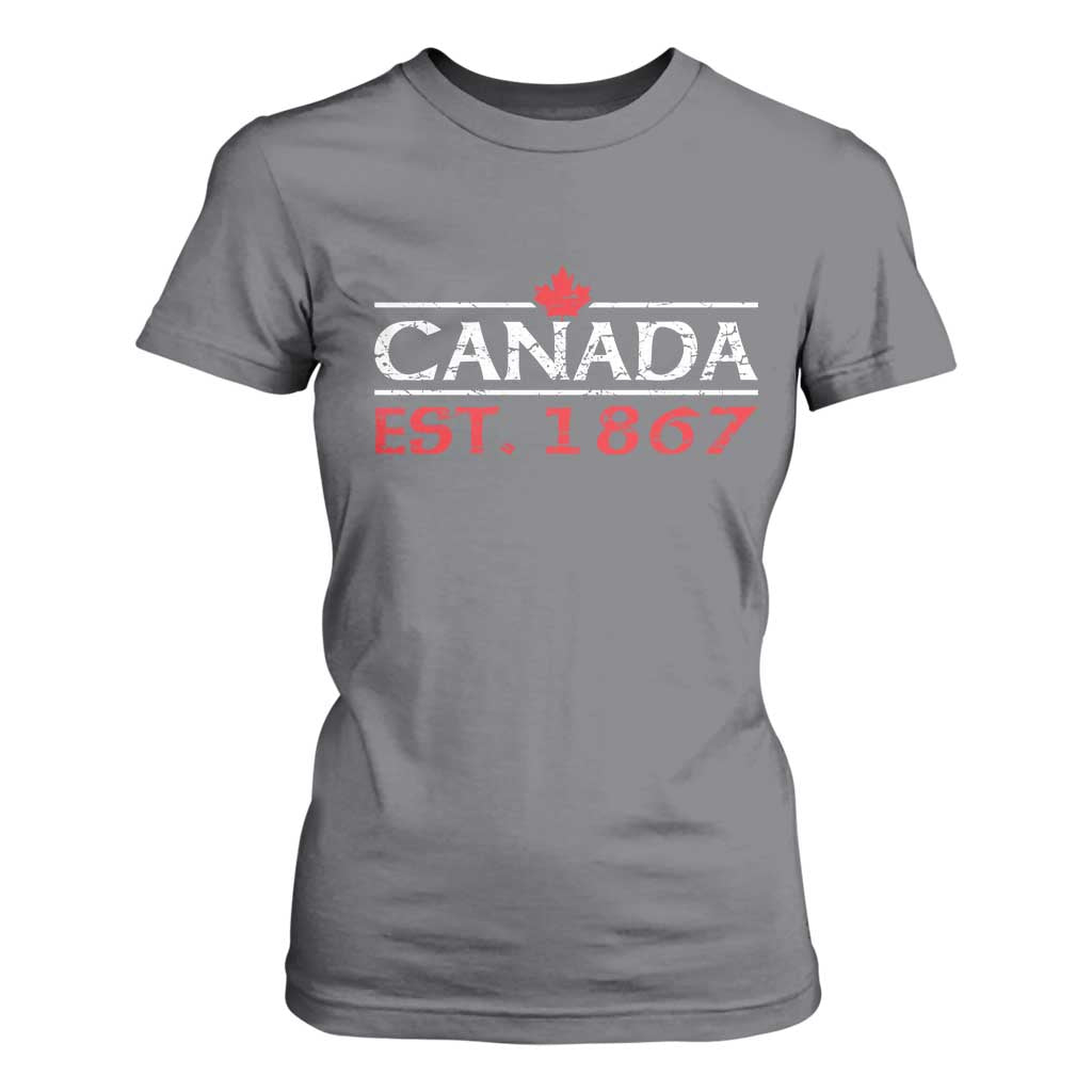 Canadian Maple Leaf T Shirt For Women Canada Flag Vintage Retro Sport TS10 Charcoal Print Your Wear