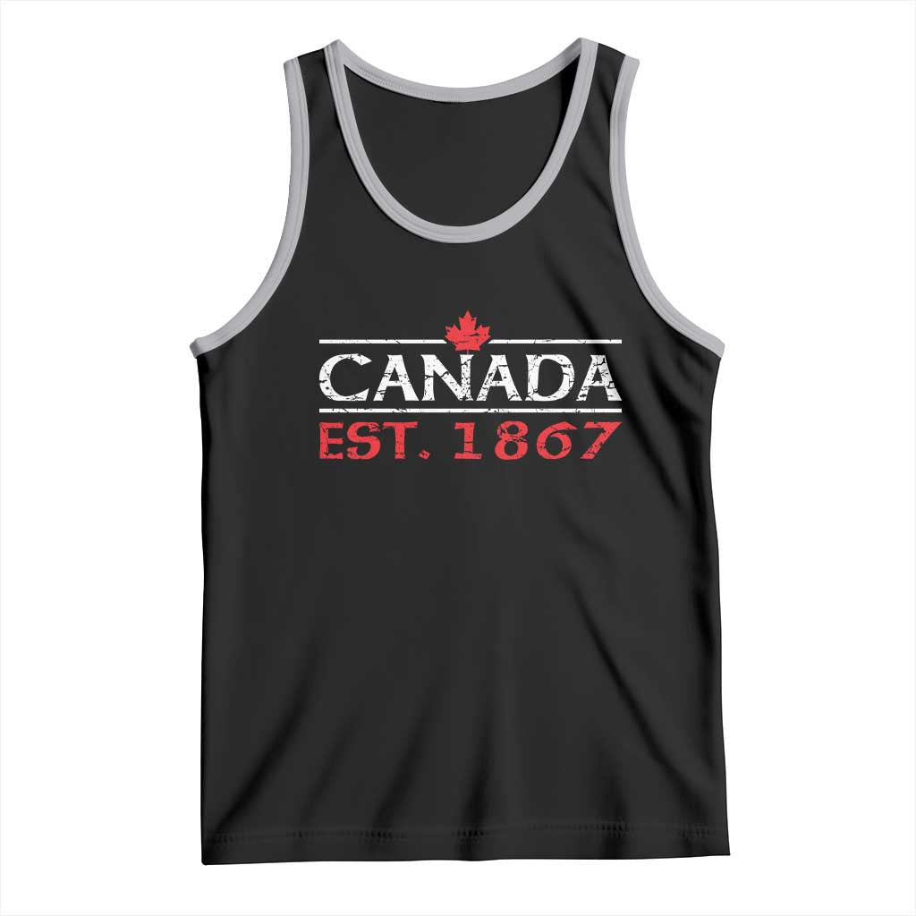 Canadian Maple Leaf Tank Top Canada Flag Vintage Retro Sport TS10 Black Athletic Heather Print Your Wear