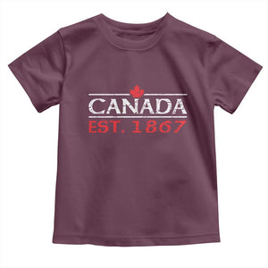 Canadian Maple Leaf Toddler T Shirt Canada Flag Vintage Retro Sport TS10 Maroon Print Your Wear