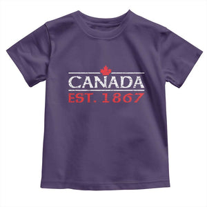 Canadian Maple Leaf Toddler T Shirt Canada Flag Vintage Retro Sport TS10 Purple Print Your Wear