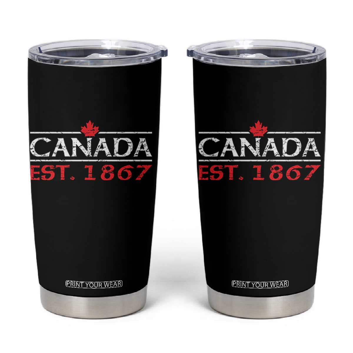 Canadian Maple Leaf Tumbler Cup Canada Flag Vintage Retro Sport TS10 Black Print Your Wear