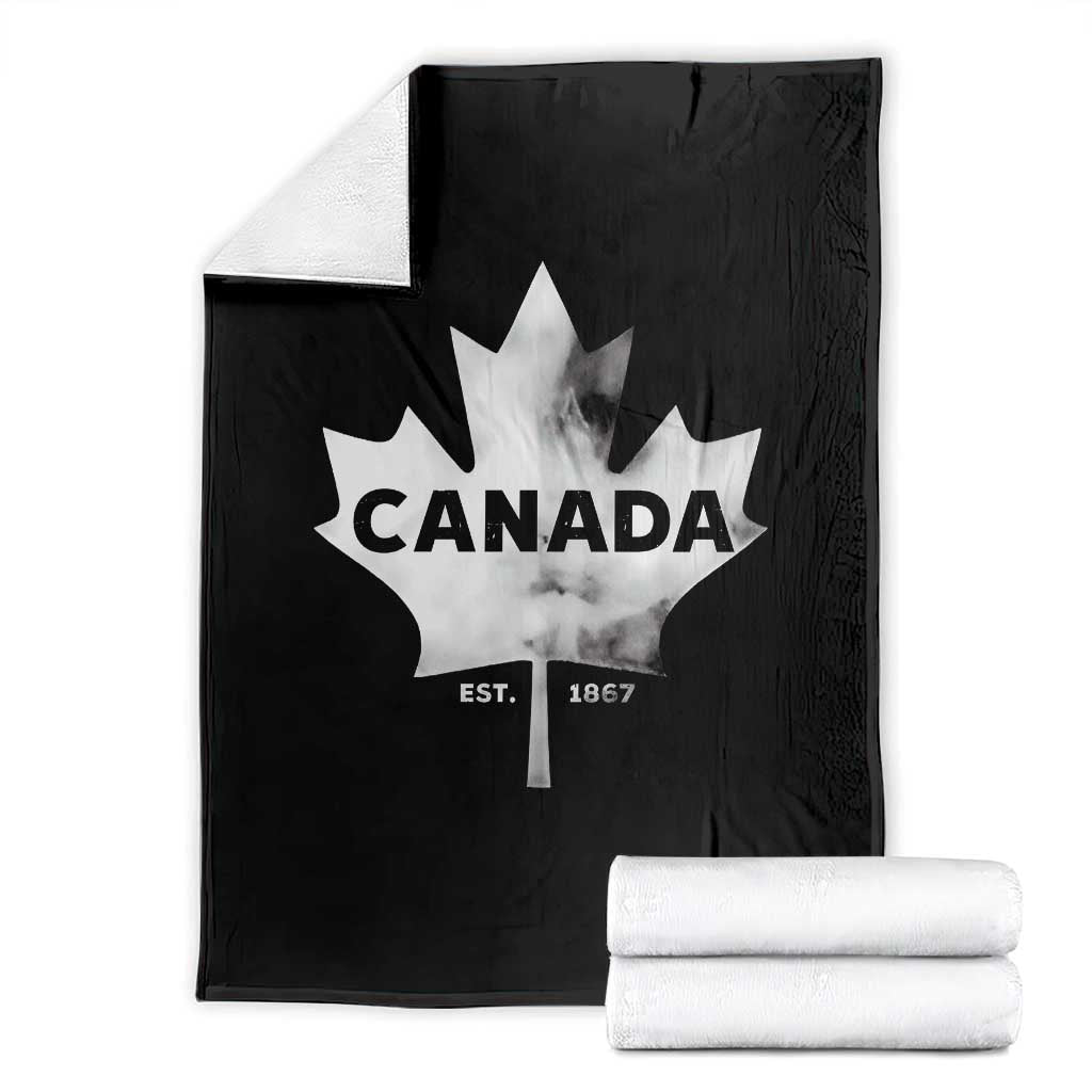 Canada Flag Throw Blanket Canadian Maple Leaf Vintage Retro Sport TS10 Black Print Your Wear