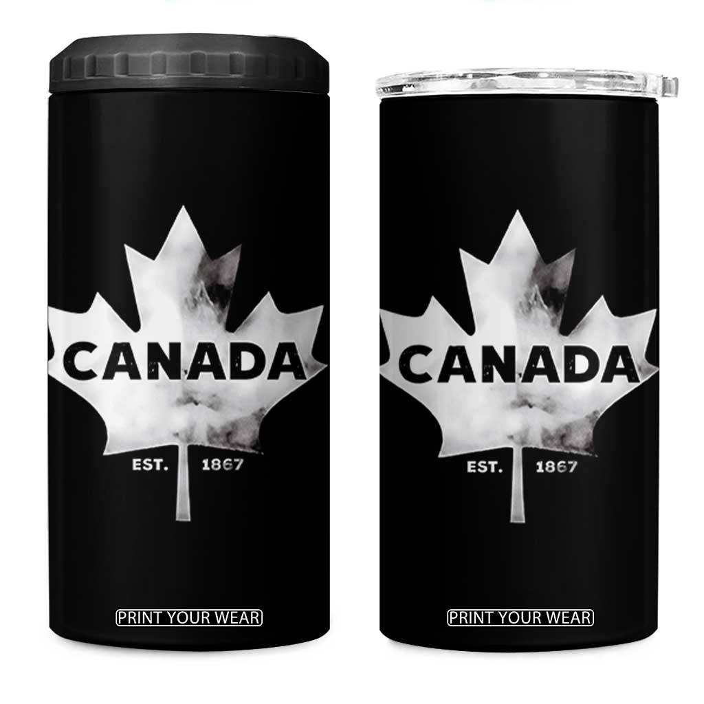 Canada Flag 4 in 1 Can Cooler Tumbler Canadian Maple Leaf Vintage Retro Sport TS10 One Size: 16 oz Black Print Your Wear
