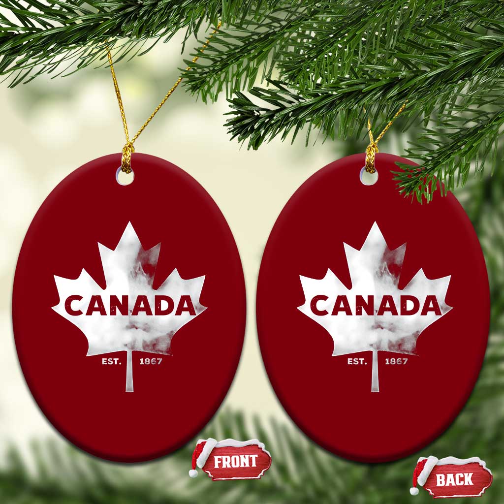 Canada Flag Ceramic Ornament Canadian Maple Leaf Vintage Retro Sport TS10 Print Your Wear
