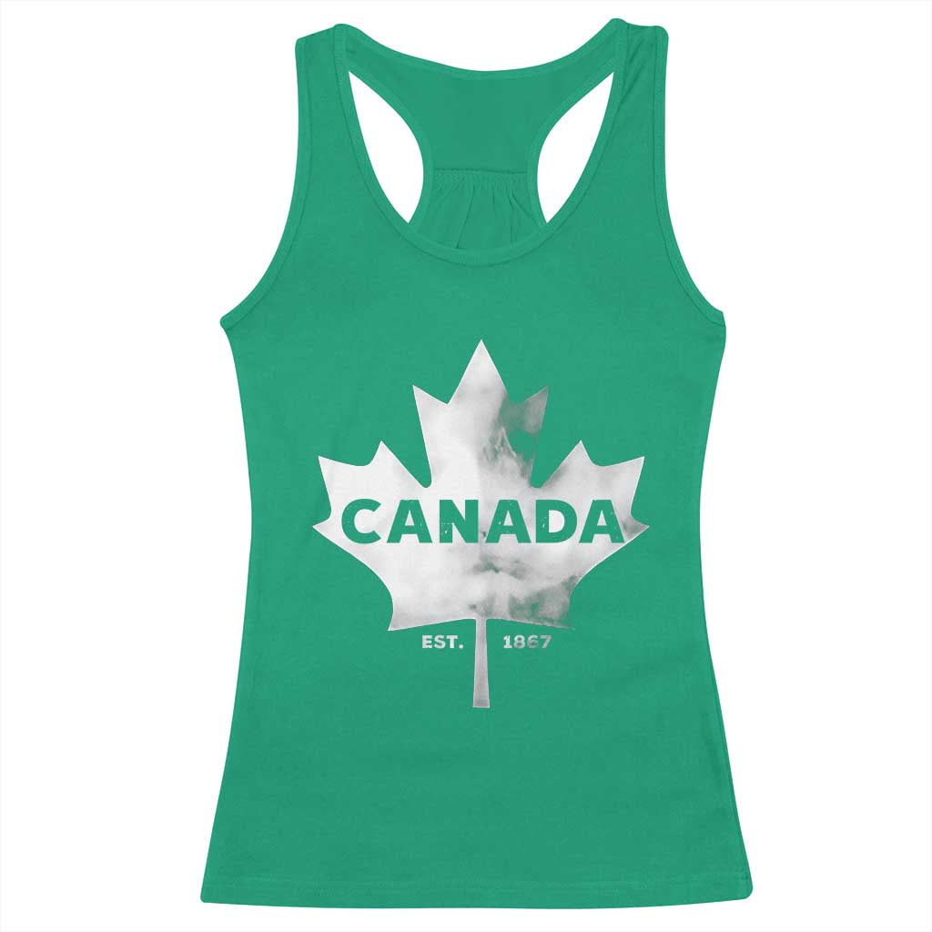 Canada Flag Racerback Tank Top Canadian Maple Leaf Vintage Retro Sport TS10 Irish Green Print Your Wear
