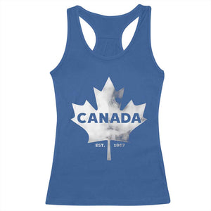 Canada Flag Racerback Tank Top Canadian Maple Leaf Vintage Retro Sport TS10 Royal Blue Print Your Wear
