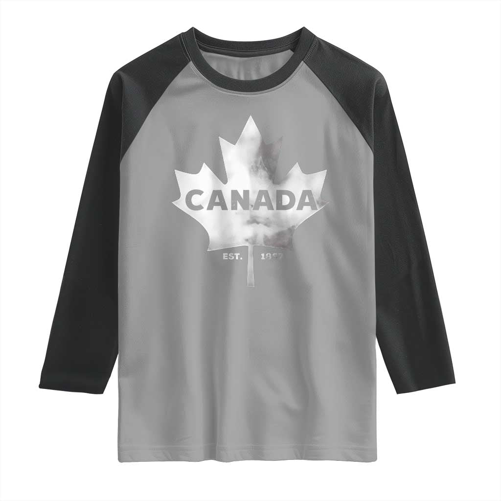 Canada Flag Raglan Shirt Canadian Maple Leaf Vintage Retro Sport TS10 Sport Gray Black Print Your Wear