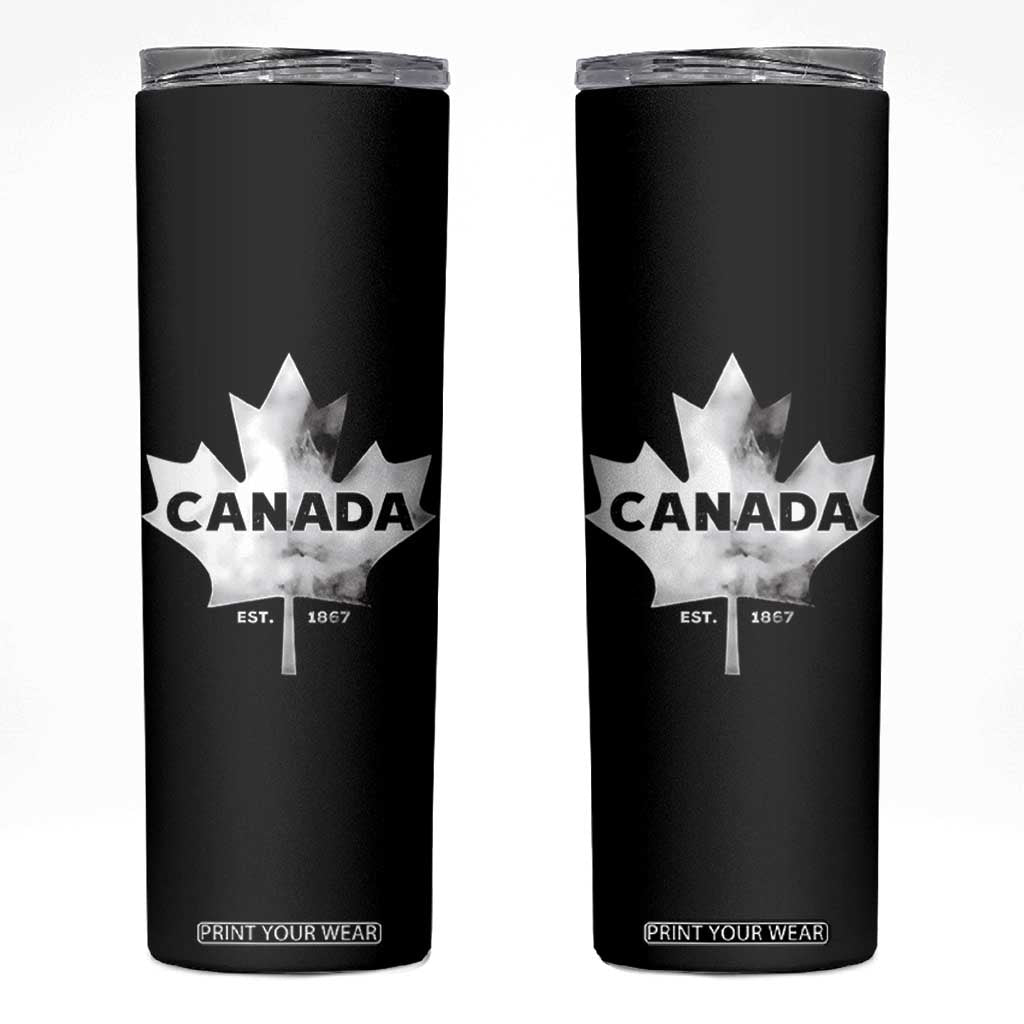 Canada Flag Skinny Tumbler Canadian Maple Leaf Vintage Retro Sport TS10 Black Print Your Wear