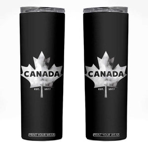 Canada Flag Skinny Tumbler Canadian Maple Leaf Vintage Retro Sport TS10 Black Print Your Wear
