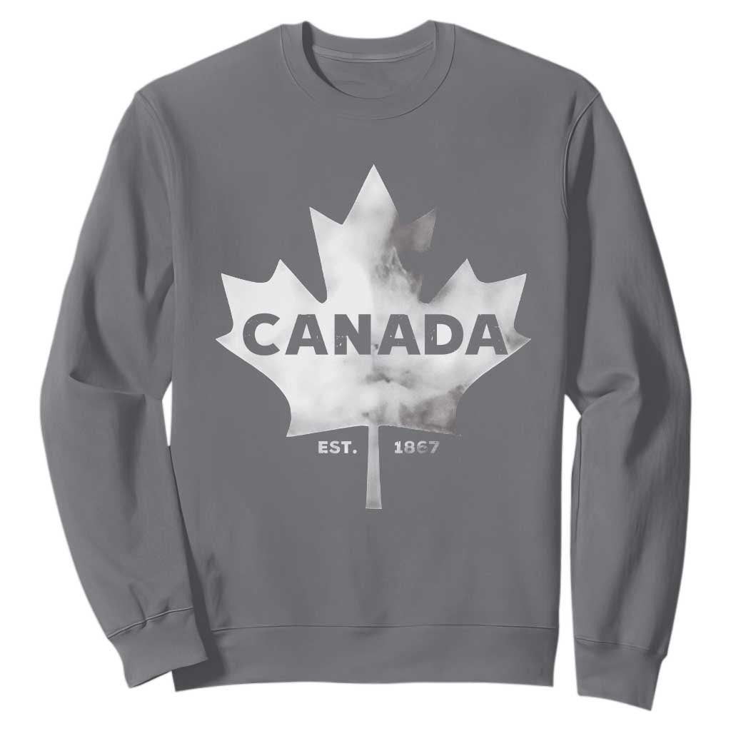 Canada Flag Sweatshirt Canadian Maple Leaf Vintage Retro Sport TS10 Charcoal Print Your Wear