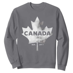 Canada Flag Sweatshirt Canadian Maple Leaf Vintage Retro Sport TS10 Charcoal Print Your Wear