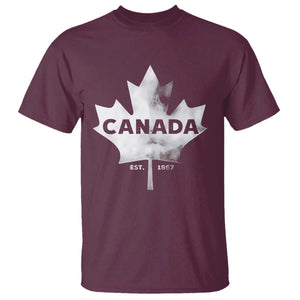 Canada Flag T Shirt Canadian Maple Leaf Vintage Retro Sport TS10 Maroon Print Your Wear