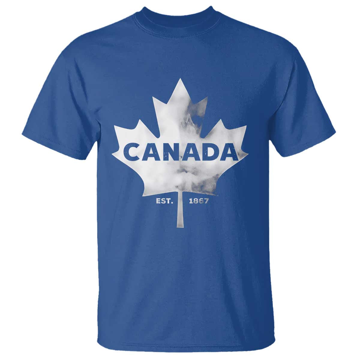 Canada Flag T Shirt Canadian Maple Leaf Vintage Retro Sport TS10 Royal Blue Print Your Wear