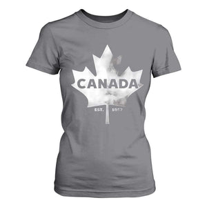 Canada Flag T Shirt For Women Canadian Maple Leaf Vintage Retro Sport TS10 Charcoal Print Your Wear