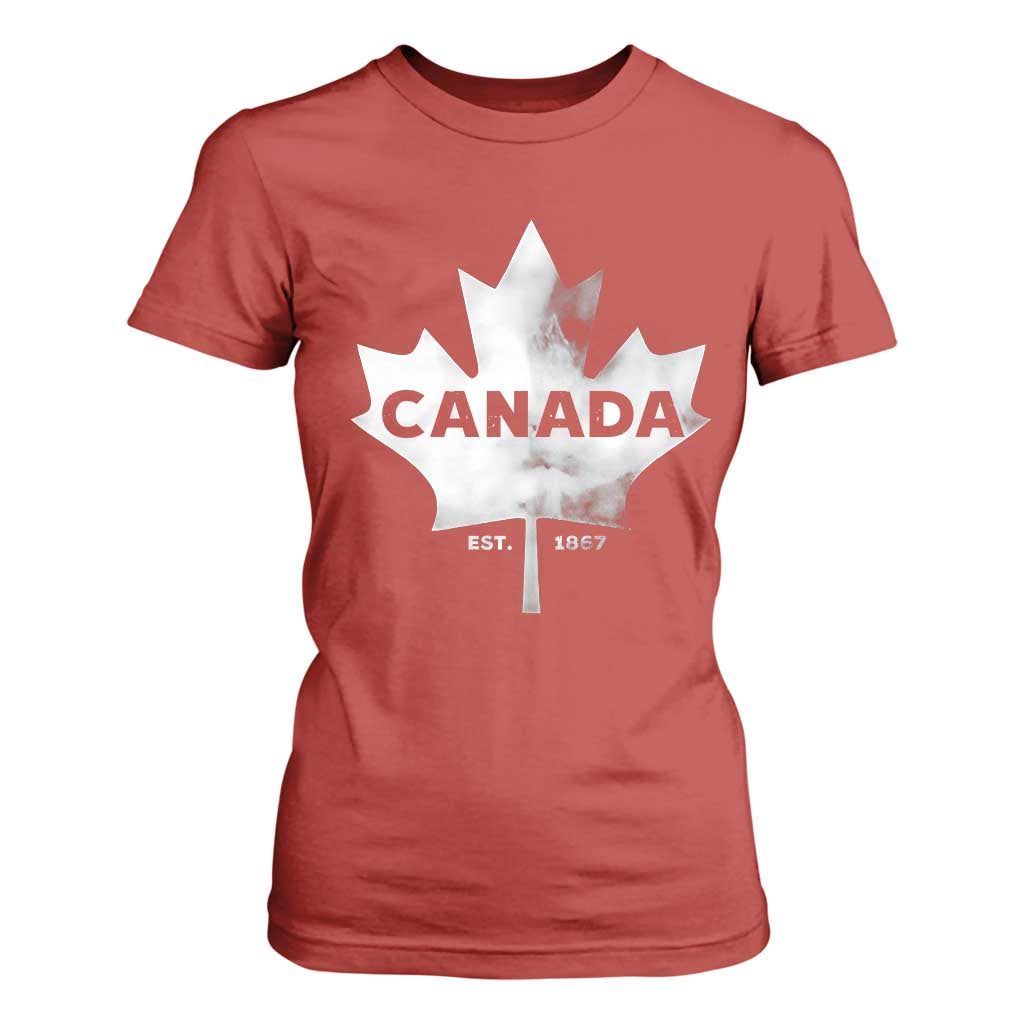 Canada Flag T Shirt For Women Canadian Maple Leaf Vintage Retro Sport TS10 Red Print Your Wear
