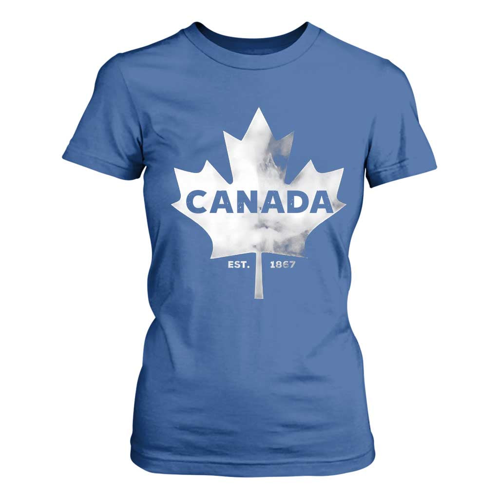 Canada Flag T Shirt For Women Canadian Maple Leaf Vintage Retro Sport TS10 Royal Blue Print Your Wear