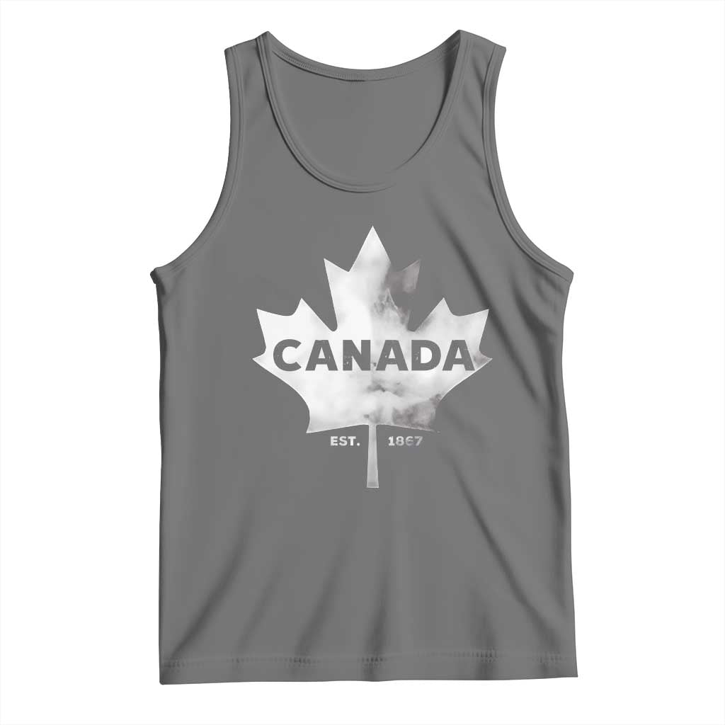 Canada Flag Tank Top Canadian Maple Leaf Vintage Retro Sport TS10 Black Heather Print Your Wear