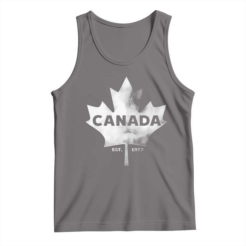 Canada Flag Tank Top Canadian Maple Leaf Vintage Retro Sport TS10 Deep Heather Print Your Wear