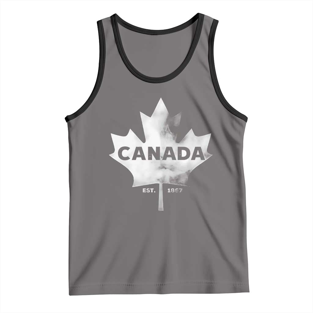 Canada Flag Tank Top Canadian Maple Leaf Vintage Retro Sport TS10 Deep Heather Black Print Your Wear