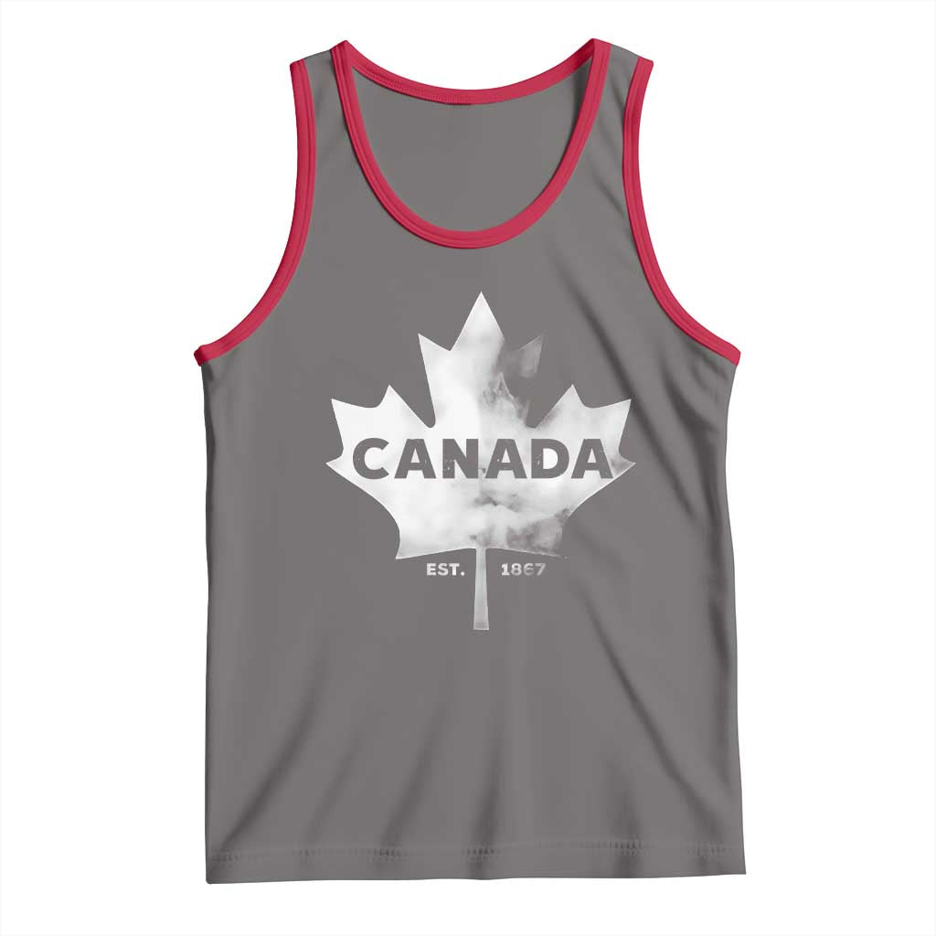 Canada Flag Tank Top Canadian Maple Leaf Vintage Retro Sport TS10 Deep Heather Red Print Your Wear