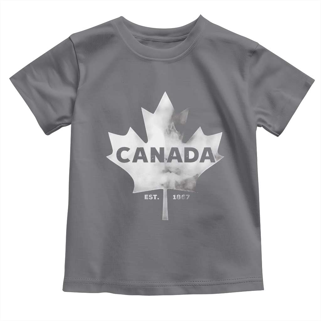 Canada Flag Toddler T Shirt Canadian Maple Leaf Vintage Retro Sport TS10 Charcoal Print Your Wear
