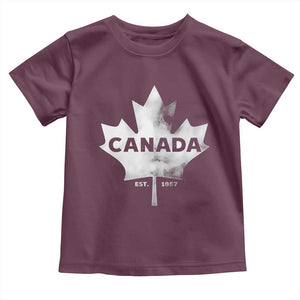 Canada Flag Toddler T Shirt Canadian Maple Leaf Vintage Retro Sport TS10 Maroon Print Your Wear