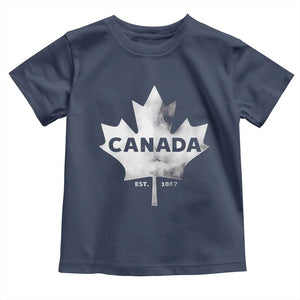 Canada Flag Toddler T Shirt Canadian Maple Leaf Vintage Retro Sport TS10 Navy Print Your Wear
