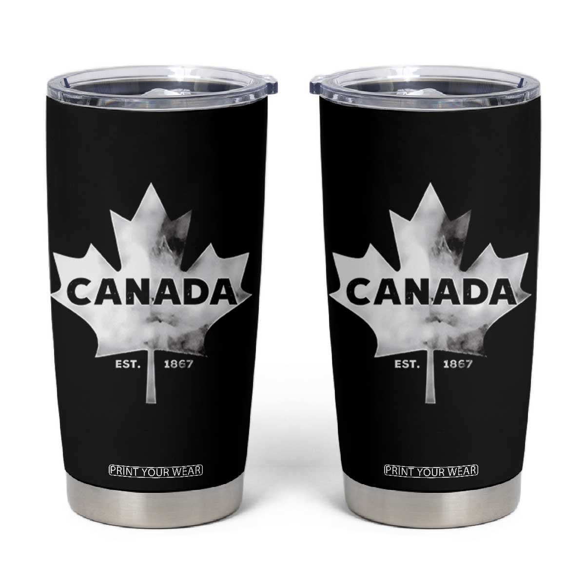 Canada Flag Tumbler Cup Canadian Maple Leaf Vintage Retro Sport TS10 Black Print Your Wear