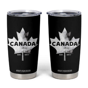 Canada Flag Tumbler Cup Canadian Maple Leaf Vintage Retro Sport TS10 Black Print Your Wear