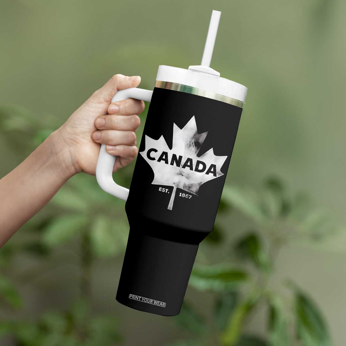 Canada Flag Tumbler With Handle Canadian Maple Leaf Vintage Retro Sport TS10 Print Your Wear