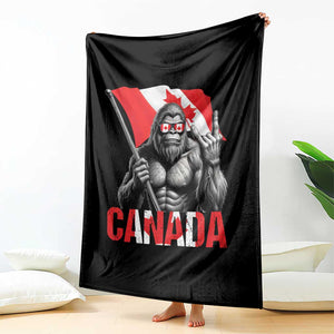 Bigfoot Canada Flag Throw Blanket Canadian Maple Leaf Patriotic Sasquatch TS10 Print Your Wear