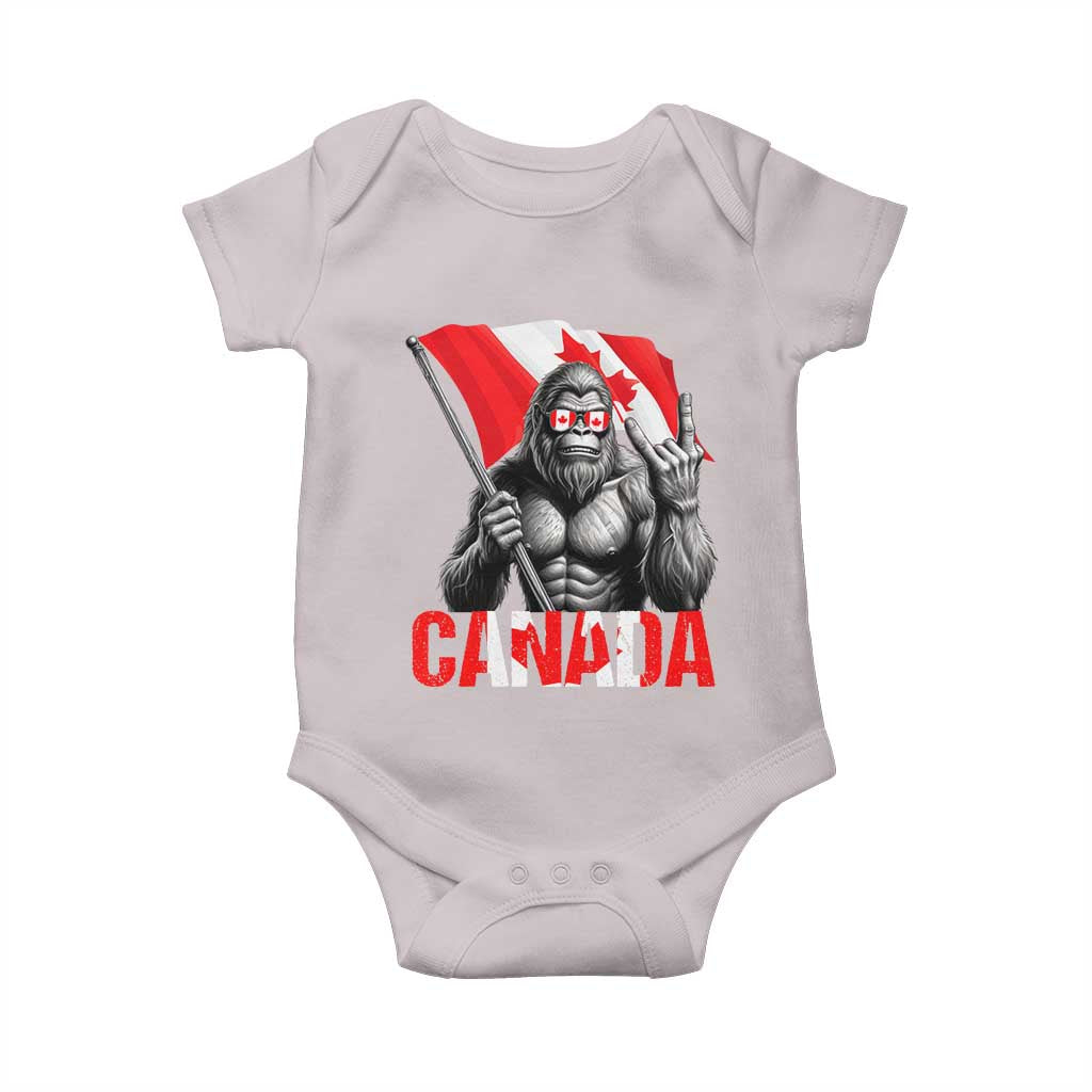 Bigfoot Canada Flag Baby Onesie Canadian Maple Leaf Patriotic Sasquatch TS10 Ice Gray Print Your Wear