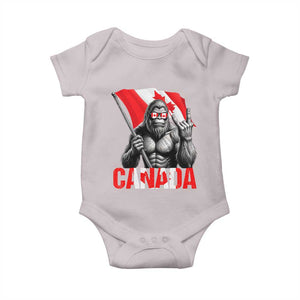 Bigfoot Canada Flag Baby Onesie Canadian Maple Leaf Patriotic Sasquatch TS10 Ice Gray Print Your Wear