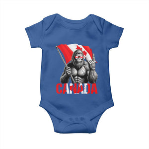 Bigfoot Canada Flag Baby Onesie Canadian Maple Leaf Patriotic Sasquatch TS10 Royal Blue Print Your Wear