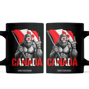 Bigfoot Canada Flag Coffee Mug Canadian Maple Leaf Patriotic Sasquatch TS10 Black Print Your Wear