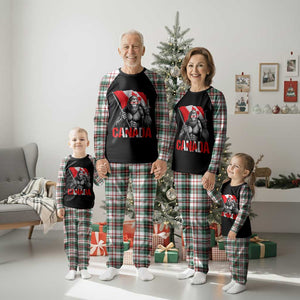 Bigfoot Canada Flag Plaid Pajama Set Canadian Maple Leaf Patriotic Sasquatch TS10 Christmas Plaid Print Your Wear