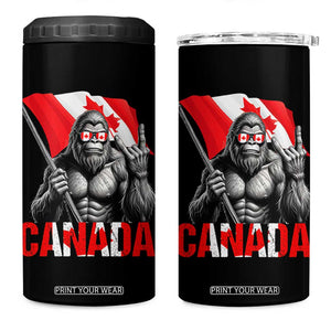 Bigfoot Canada Flag 4 in 1 Can Cooler Tumbler Canadian Maple Leaf Patriotic Sasquatch TS10 One Size: 16 oz Black Print Your Wear