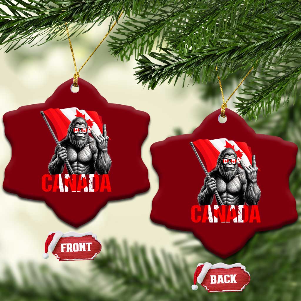 Bigfoot Canada Flag Ceramic Ornament Canadian Maple Leaf Patriotic Sasquatch TS10 Print Your Wear