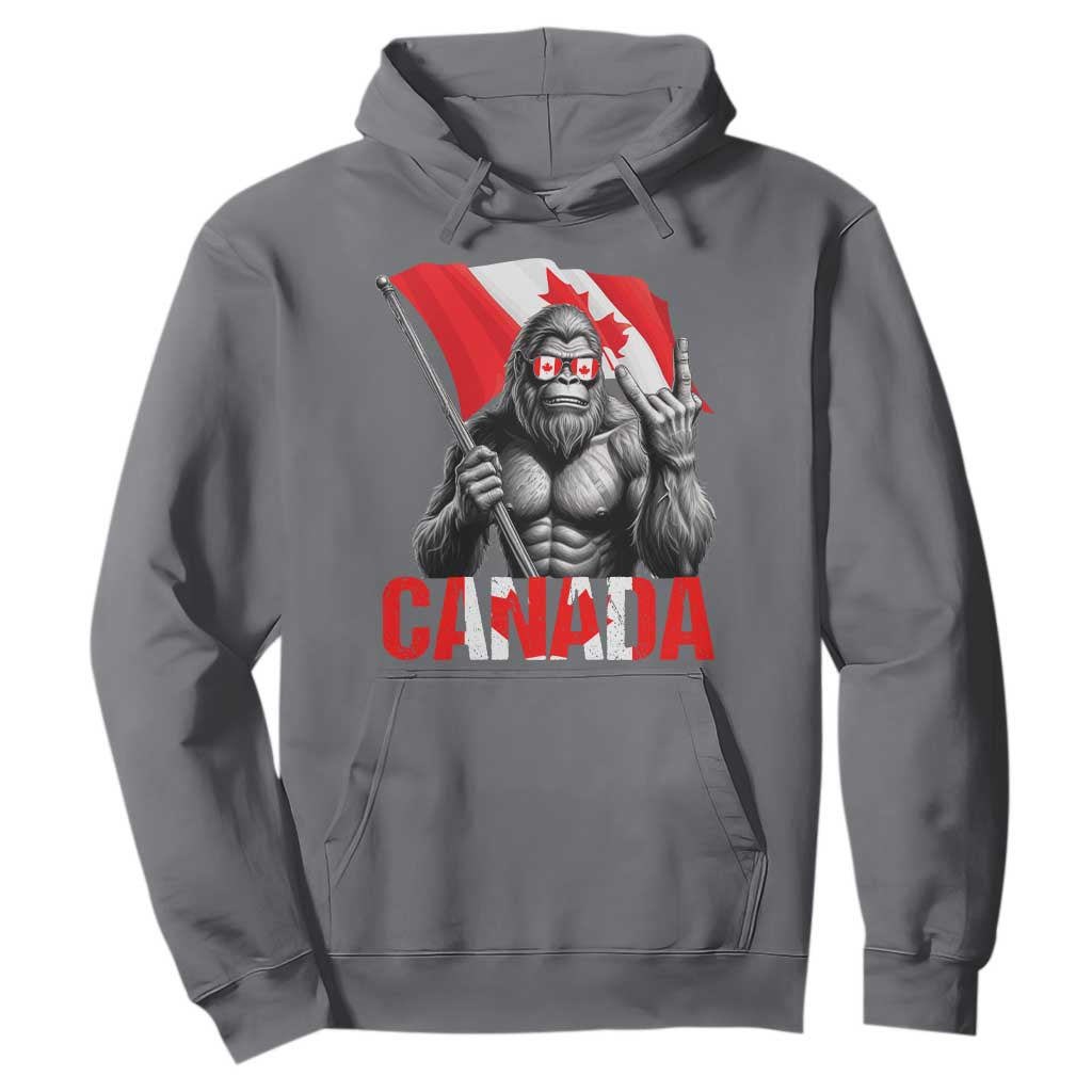Bigfoot Canada Flag Hoodie Canadian Maple Leaf Patriotic Sasquatch TS10 Charcoal Print Your Wear