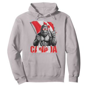 Bigfoot Canada Flag Hoodie Canadian Maple Leaf Patriotic Sasquatch TS10 Ice Gray Print Your Wear