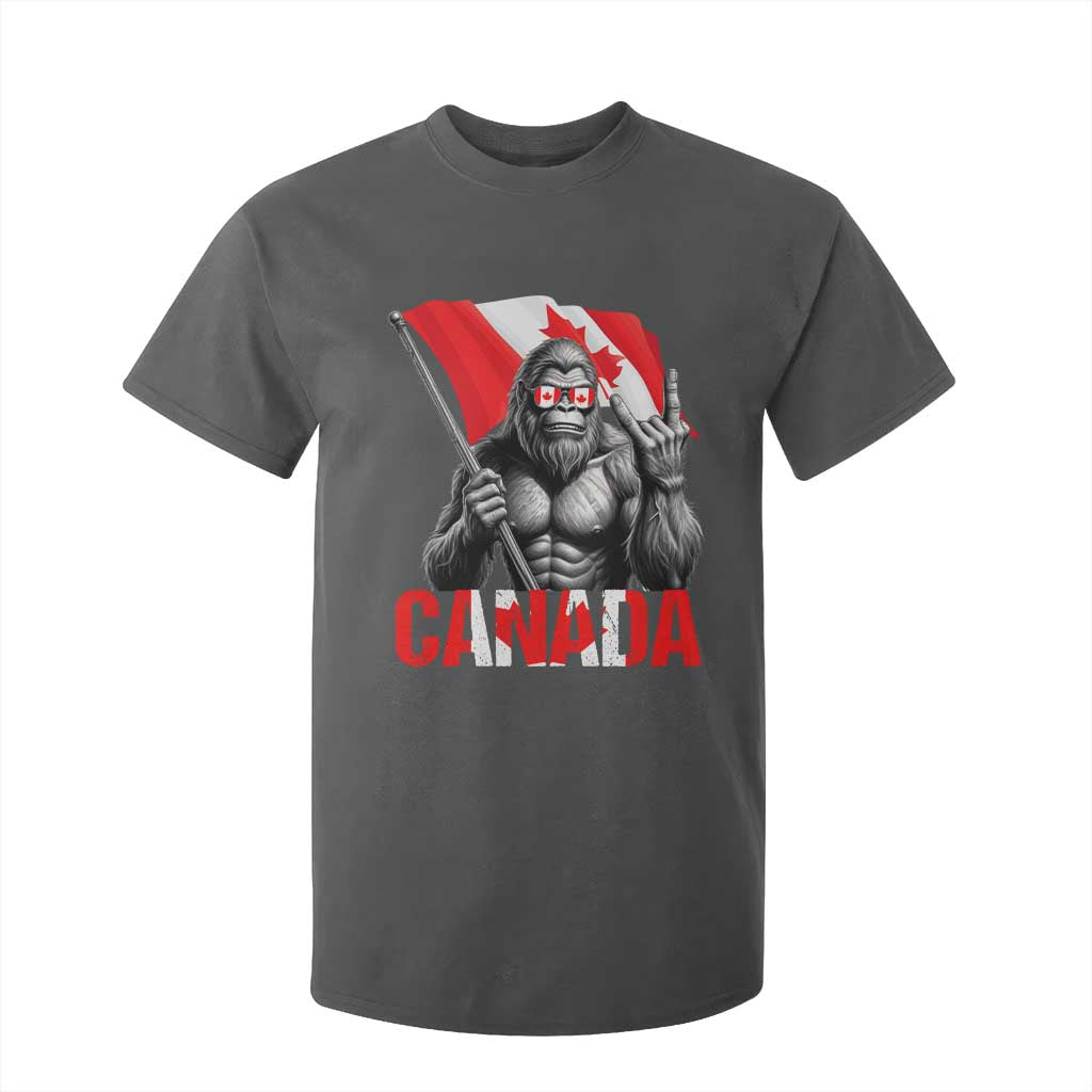 Bigfoot Canada Flag T Shirt For Kid Canadian Maple Leaf Patriotic Sasquatch TS10 Dark Heather Print Your Wear