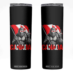 Bigfoot Canada Flag Skinny Tumbler Canadian Maple Leaf Patriotic Sasquatch TS10 Black Print Your Wear