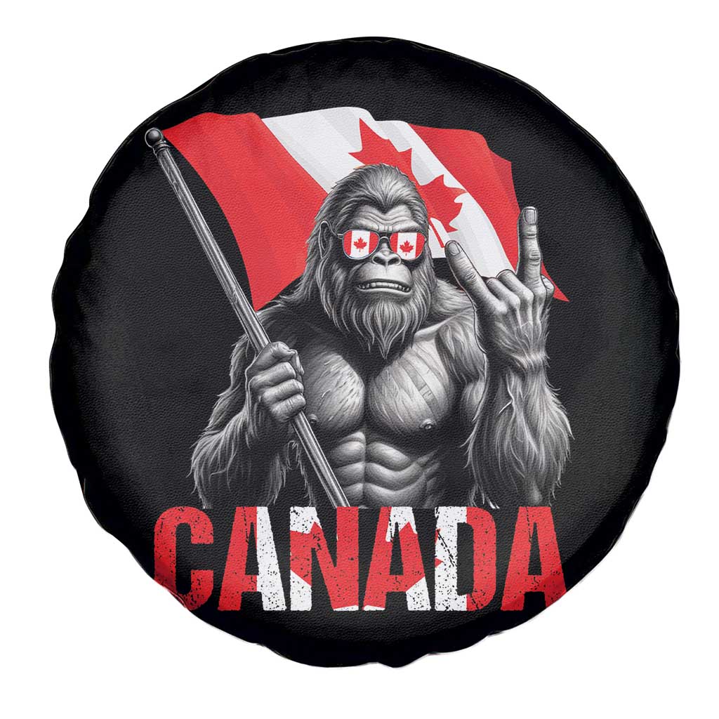 Bigfoot Canada Flag Spare Tire Cover Canadian Maple Leaf Patriotic Sasquatch TS10 Print Your Wear