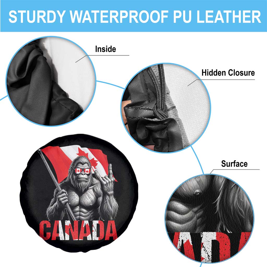 Bigfoot Canada Flag Spare Tire Cover Canadian Maple Leaf Patriotic Sasquatch TS10 Print Your Wear
